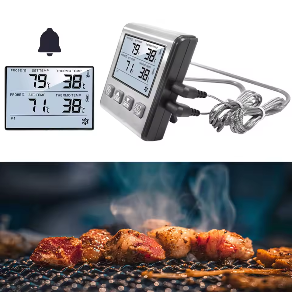 Kitchen Baking Timer - Kitchen Digital Thermometer Metal Probe Meat