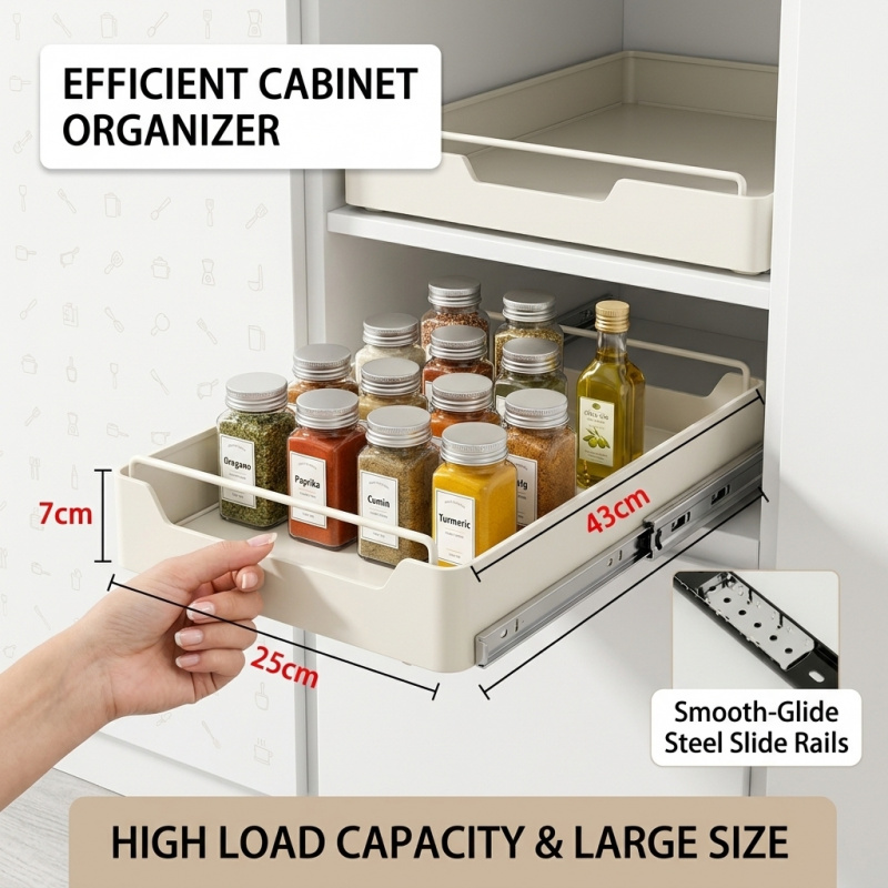 Kitchen Baking Tray Storage - Pull-out Kitchen Storage Rack with Slide