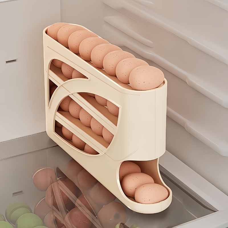 Kitchen Baking Tray Storage - 1Pcs Auto Rolling Egg Dispenser Fridge