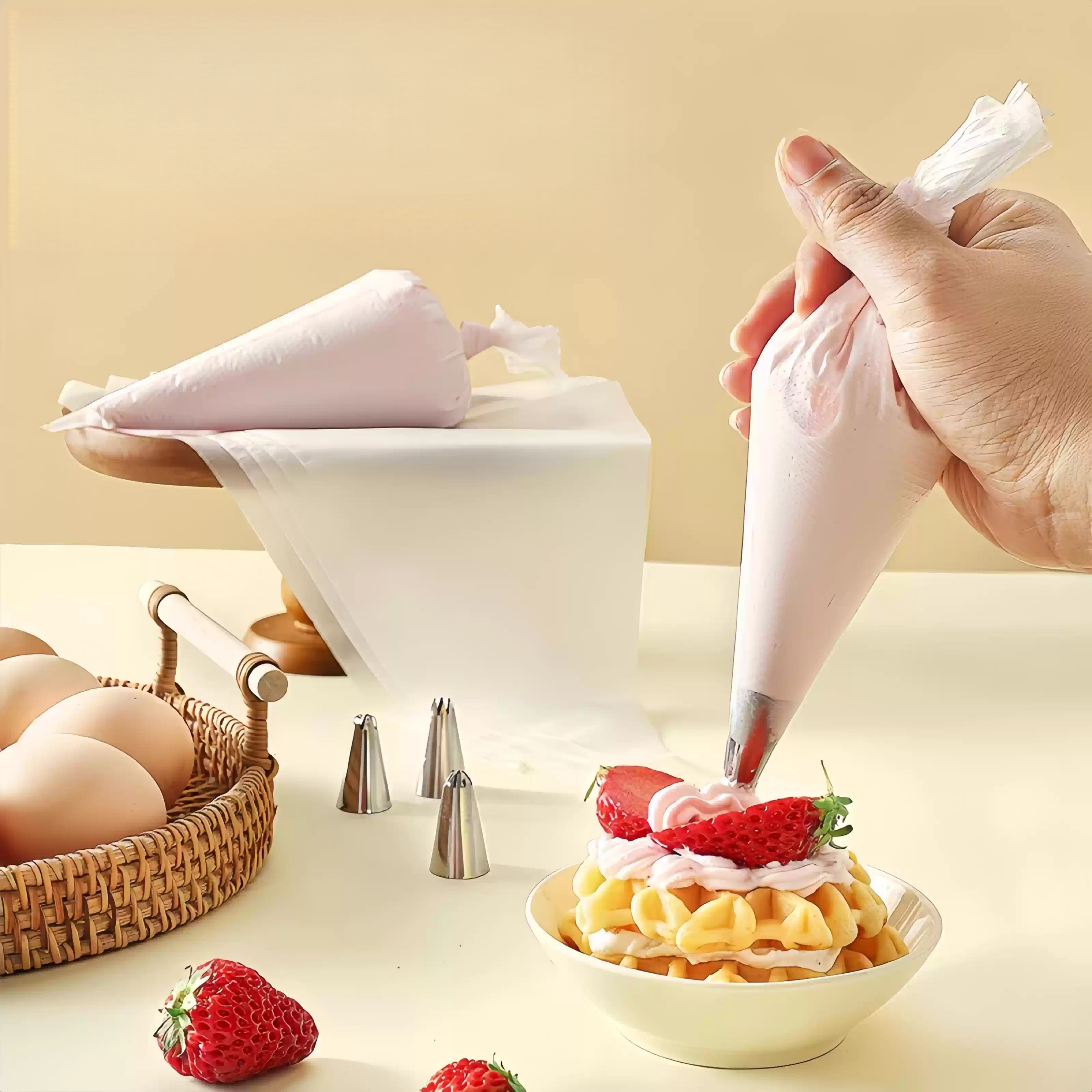 Piping Bag Disposable - 100 Pcs Bulk Piping Bags, Thick