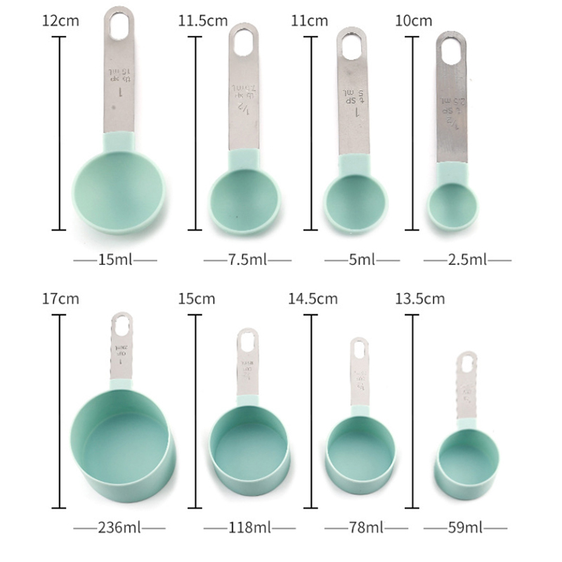 8PCS Measuring Cups Spoons Set - Kitchen Baking Ware ulasan dan harga