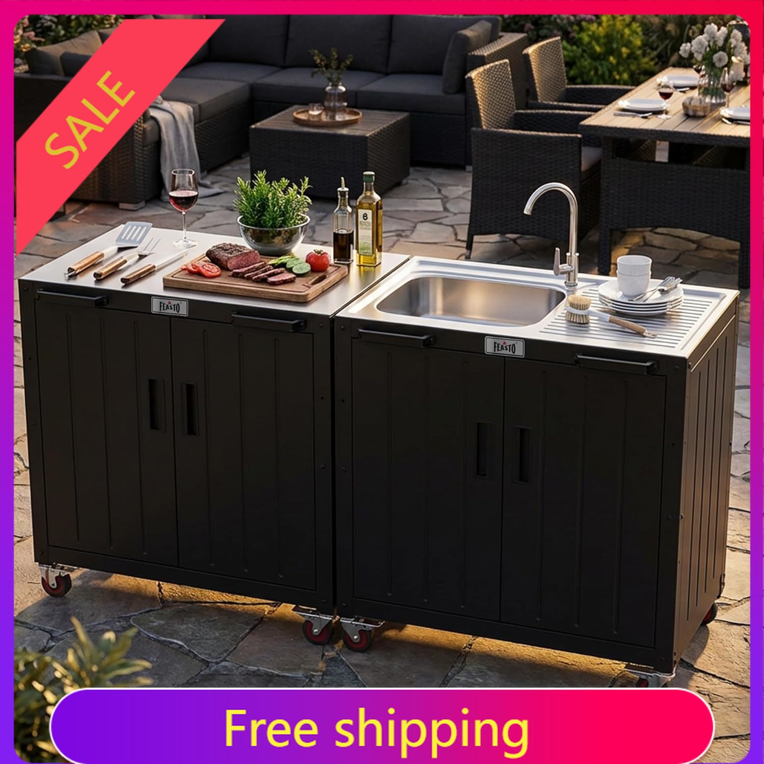 Outdoor Kitchen Island with St - Kitchen Queen ulasan dan harga