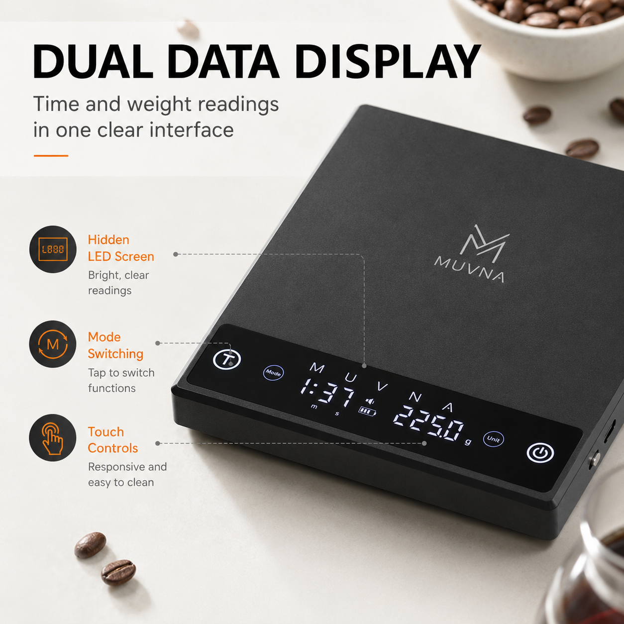 MUVNA Coffee Scale Espresso Sc - Kitchen Baking Timer ulasan dan harga