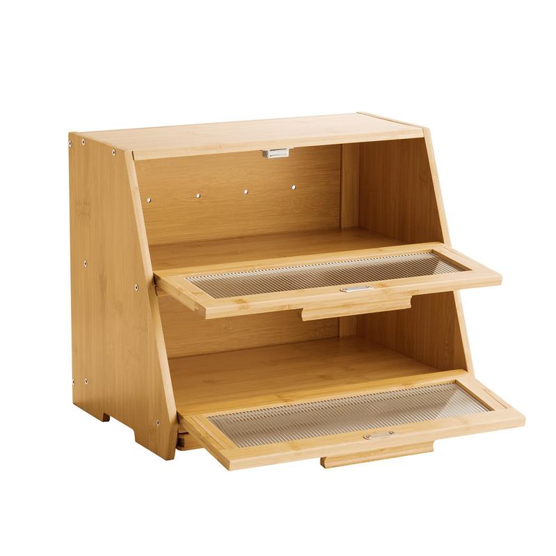 Double Layer Bread Box for Kit - Kitchen Baking Counter ulasan dan harga