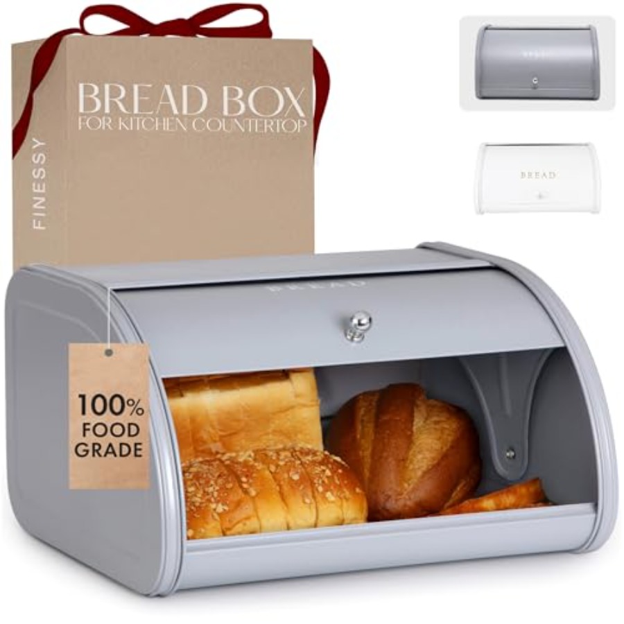 Modern Metal Bread Box for Kit - Kitchen Baking Counter ulasan dan harga