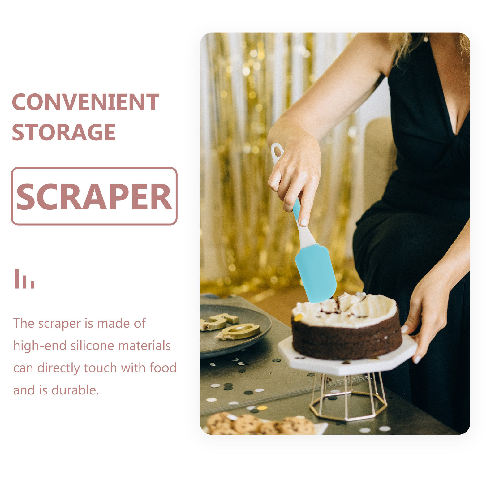 1Set Flexible Silicone Cake Sp - Kitchen Baking Supplies ulasan dan harga