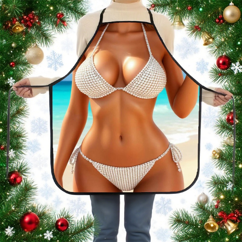 1pc Bikini Print Apron - Styli - Baking Kitchen At Home ulasan dan harga