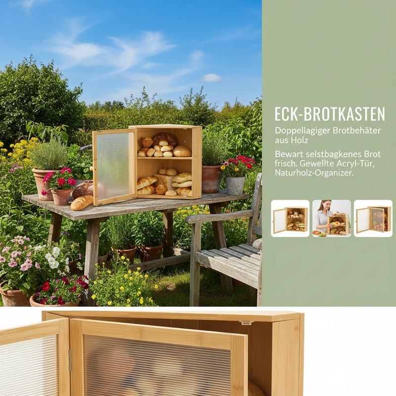 Corner Bread Box for Kitchen C - Kitchen Baking Counter ulasan dan harga