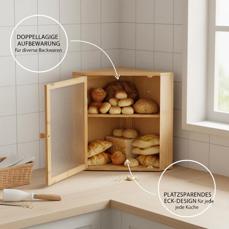 Corner Bread Box for Kitchen C - Kitchen Baking Counter ulasan dan harga