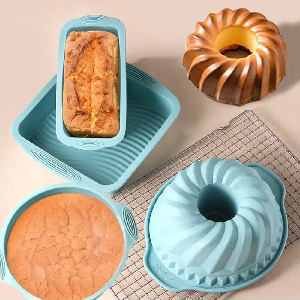 Silicone Cake Baking Mould Set - Kitchen Baking Ware ulasan dan harga