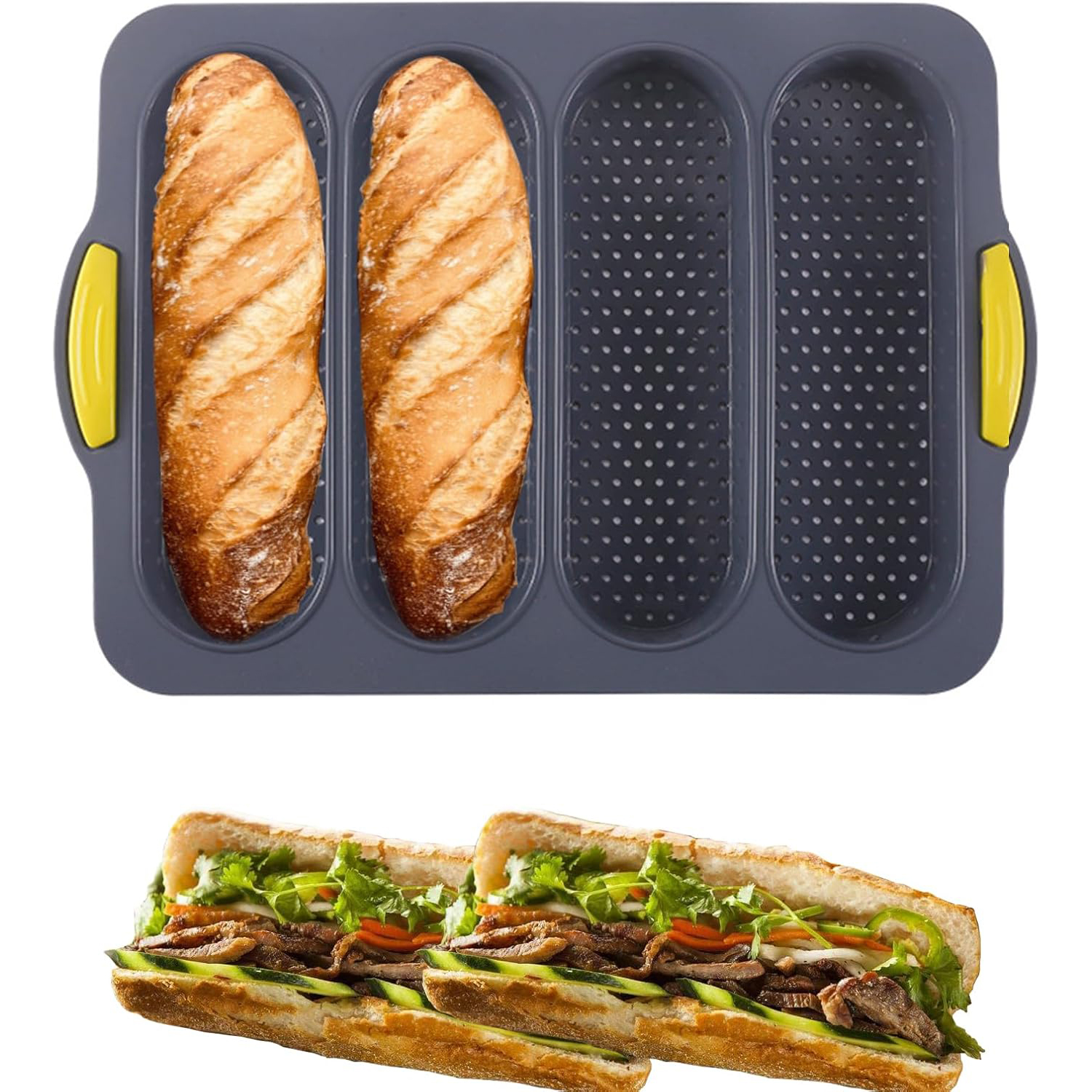 4-cavity Silicone Bread Loaf P - Kitchen Baking Ware ulasan dan harga