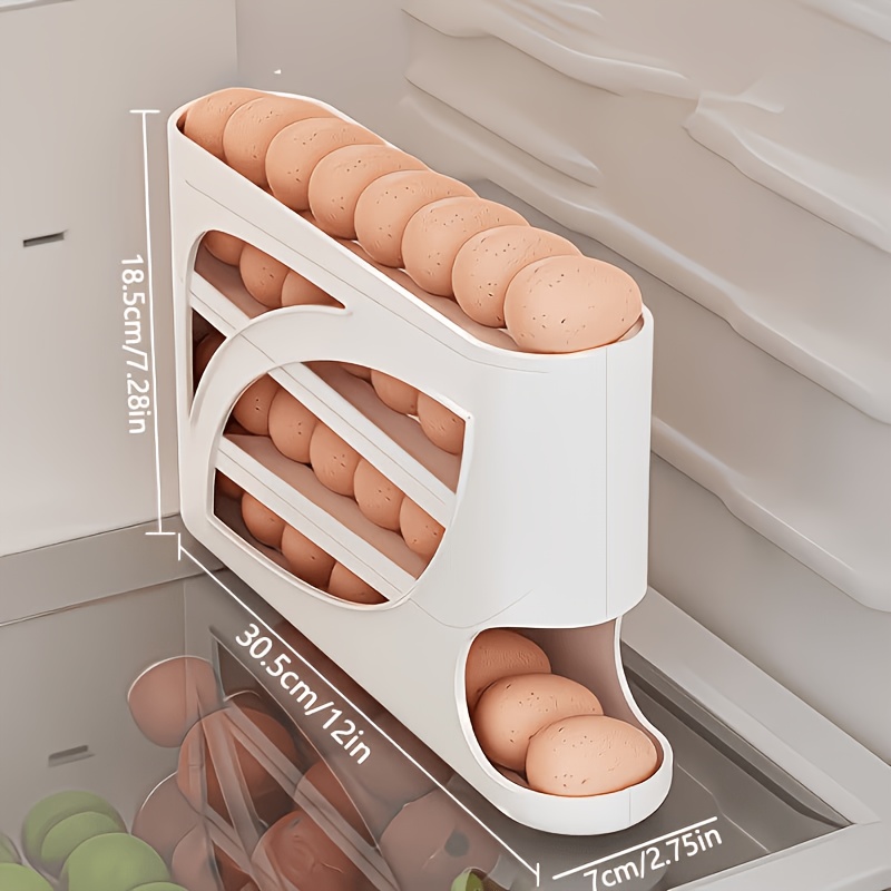 1Pcs Auto Rolling Egg Dispense - Kitchen Baking Tray Storage ulasan dan harga