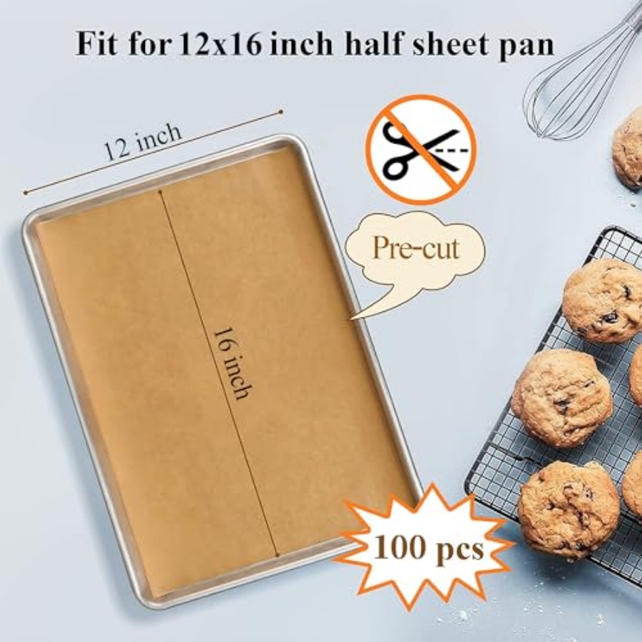 100PCS Unbleached Parchment Pa - Kitchen Baking Supplies ulasan dan harga