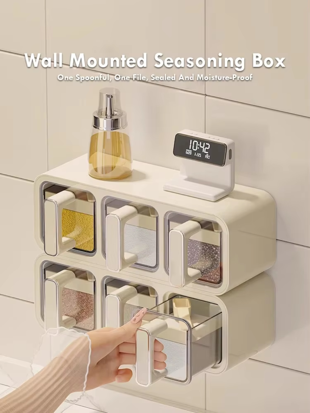 2/3/4 Grid Kitchen Seasoning S - Kitchen Baking Tray Storage ulasan dan harga