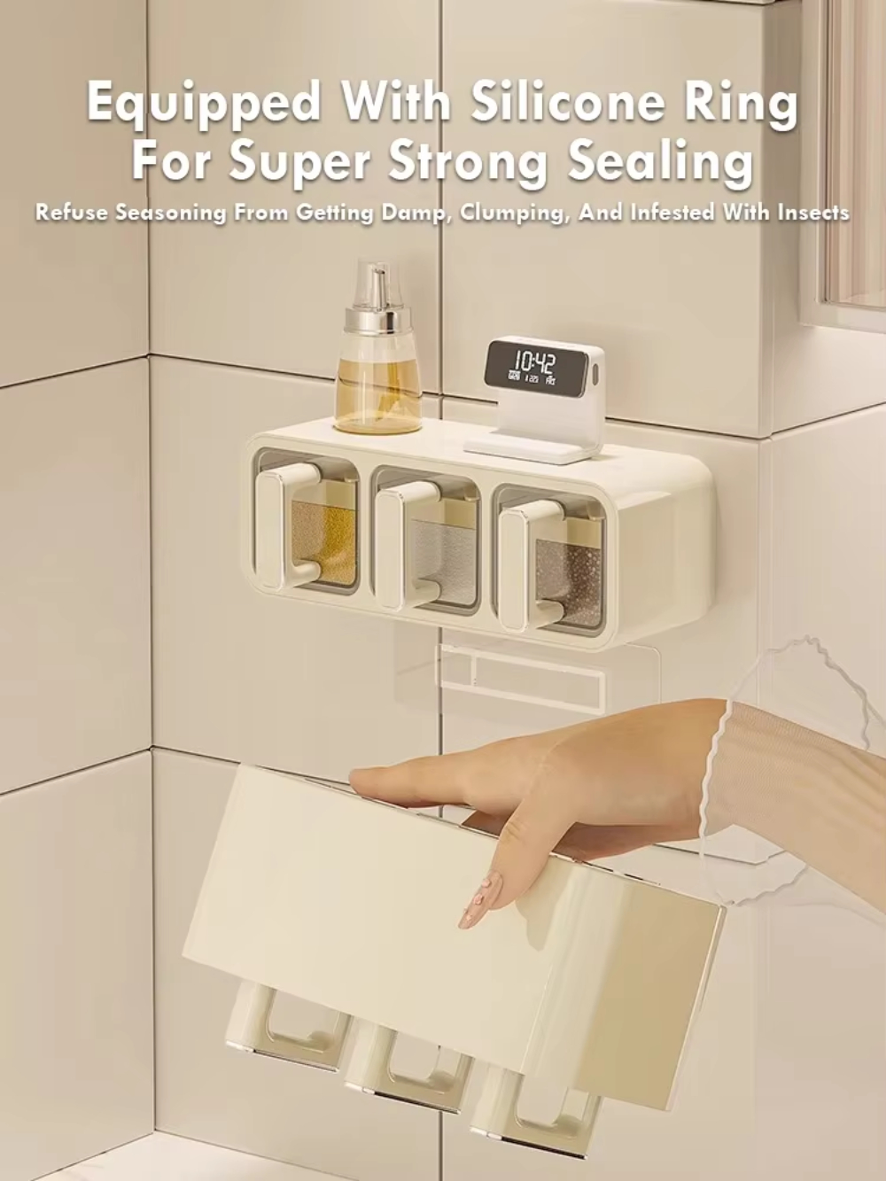2/3/4 Grid Kitchen Seasoning S - Kitchen Baking Tray Storage ulasan dan harga