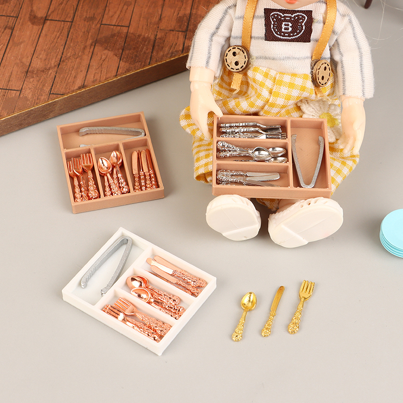 1Set 1:12 Dollhouse Mini Knife - Kitchen Baking Tray Storage ulasan dan harga