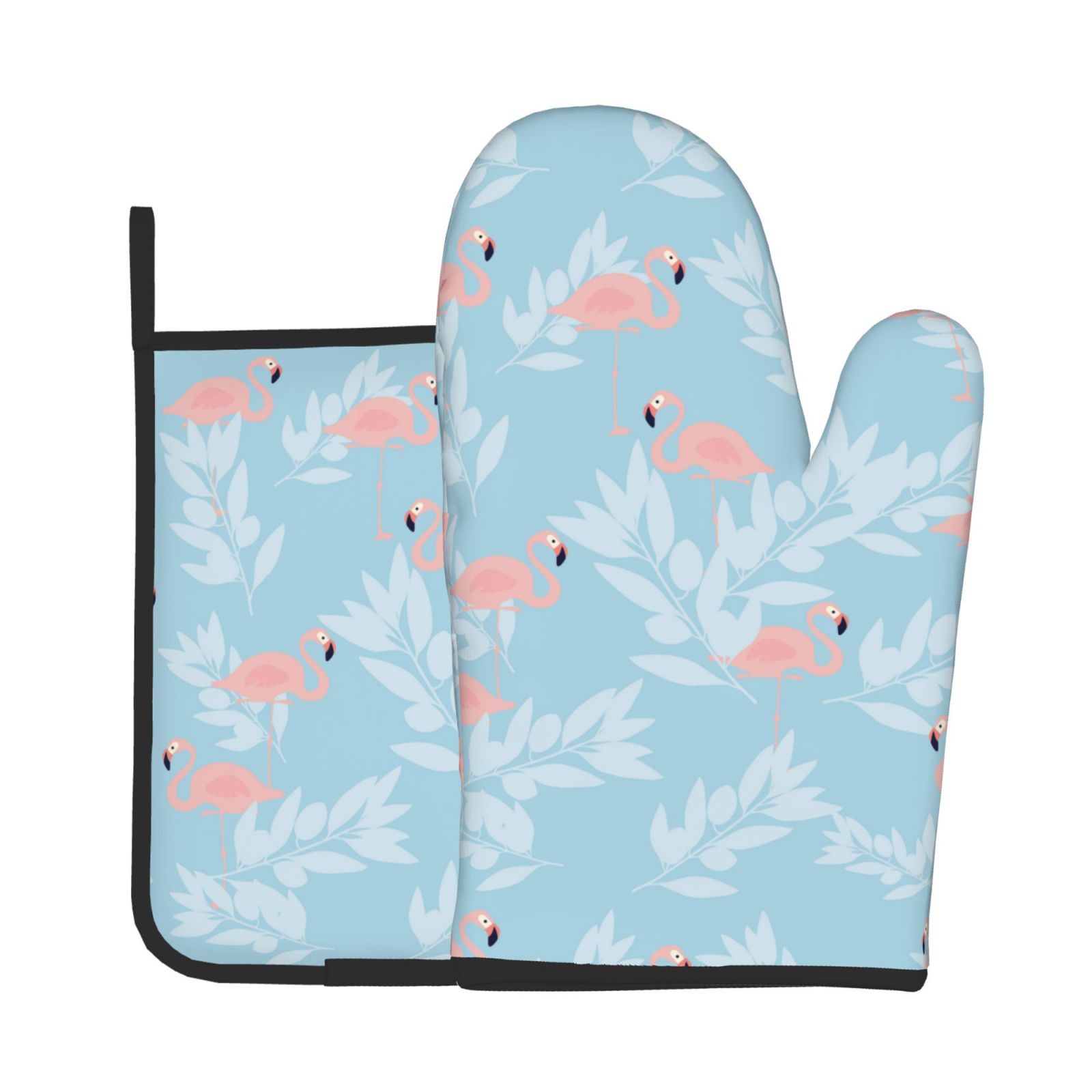 Flamingo Oven Mitts and Pot Ho - Kitchen Baking Counter ulasan dan harga