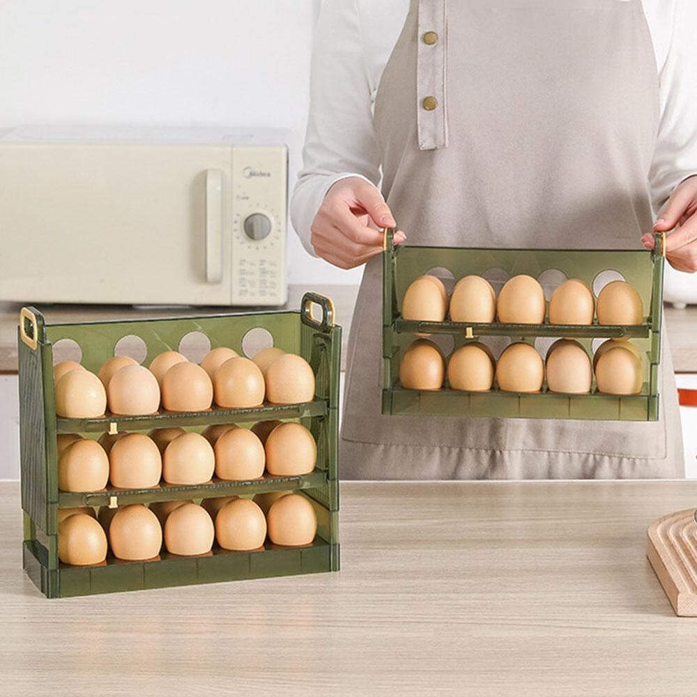 Egg Box Storage Box Side Door  - Kitchen Baking Tray Storage ulasan dan harga
