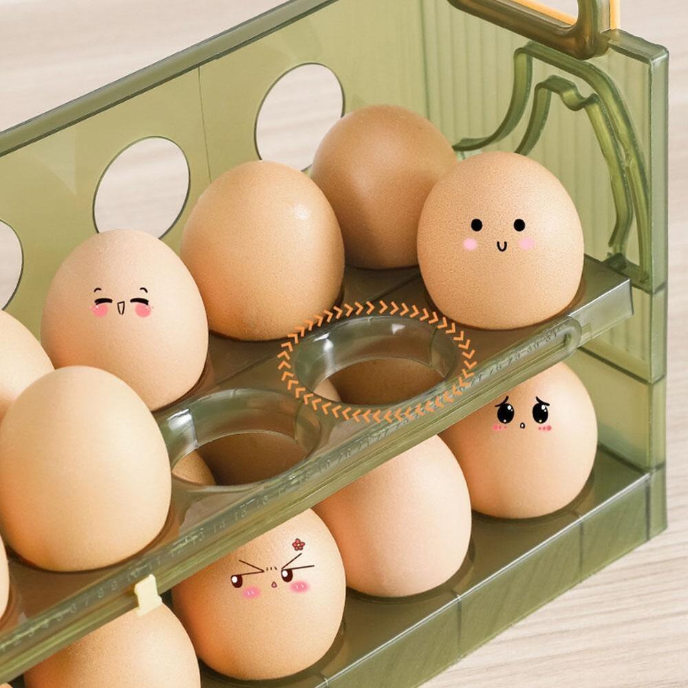 Egg Box Storage Box Side Door  - Kitchen Baking Tray Storage ulasan dan harga