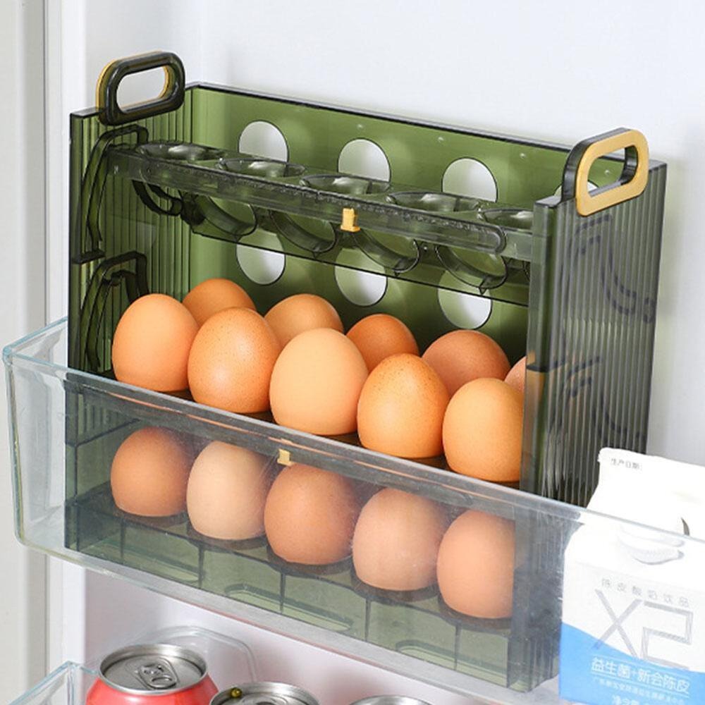Egg Box Storage Box Side Door  - Kitchen Baking Tray Storage ulasan dan harga