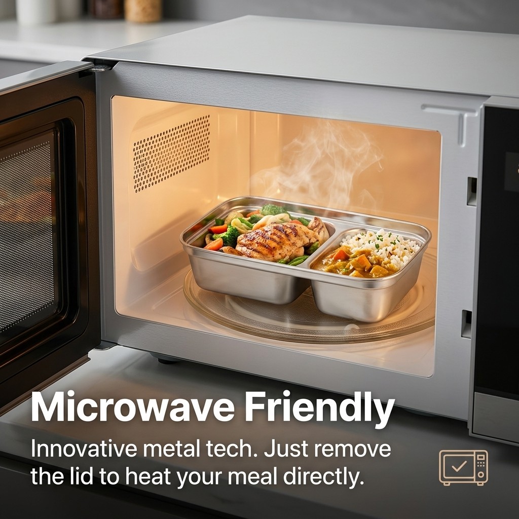 Microwave Safe 304 Stainless S - Kitchen Baking Tray Storage ulasan dan harga
