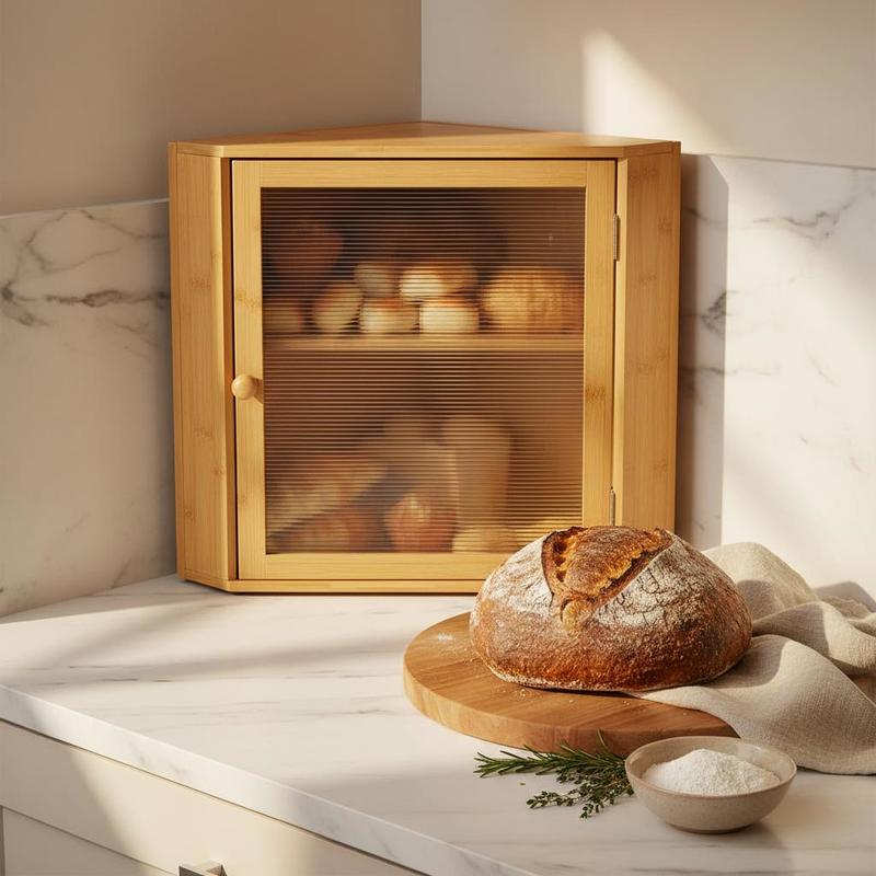 Corner Bread Box for Kitchen C - Kitchen Baking Counter ulasan dan harga