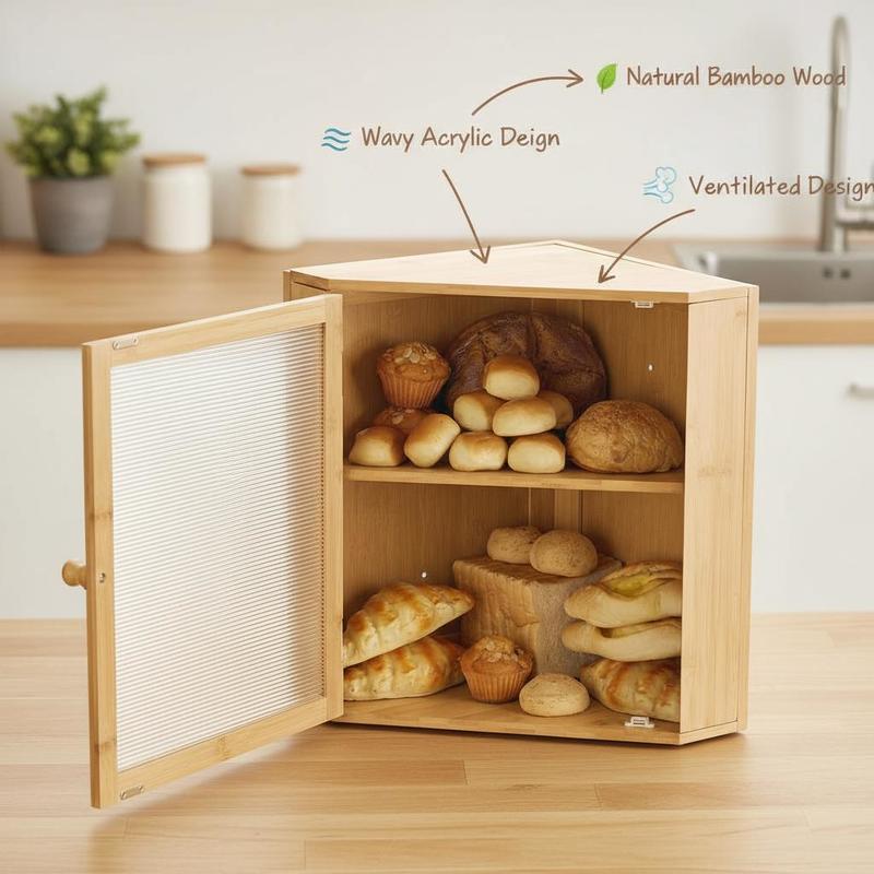 Corner Bread Box for Kitchen C - Kitchen Baking Counter ulasan dan harga