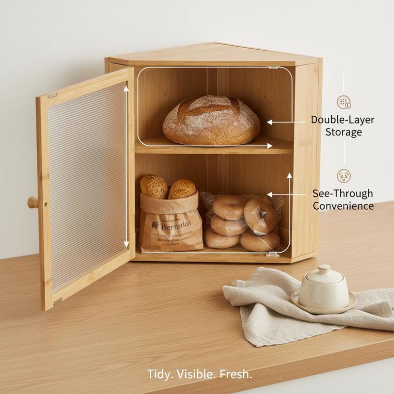 Corner Bread Box for Kitchen C - Kitchen Baking Counter ulasan dan harga