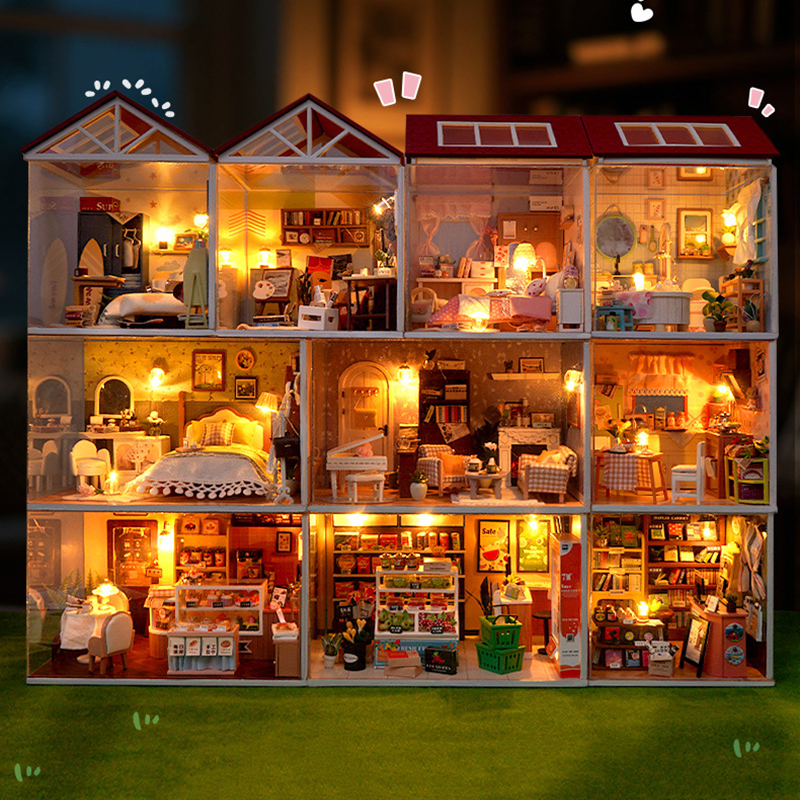 DIY Wooden Dollhouse Mini Bedr - Kitchen Queen ulasan dan harga