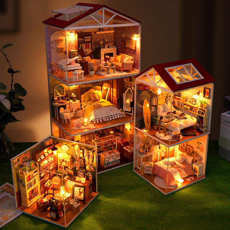 DIY Wooden Dollhouse Mini Bedr - Kitchen Queen ulasan dan harga