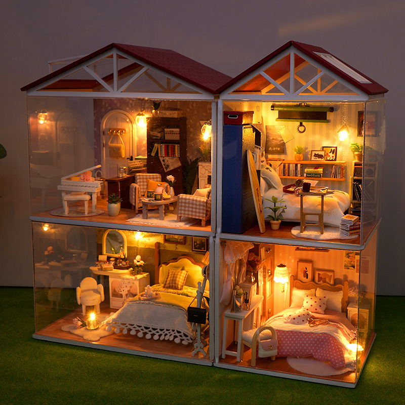 DIY Wooden Dollhouse Mini Bedr - Kitchen Queen ulasan dan harga