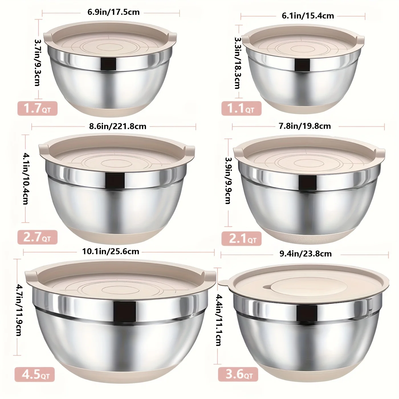 Set of Mixing Bowls Made of St - Kitchen Baking Supplies ulasan dan harga