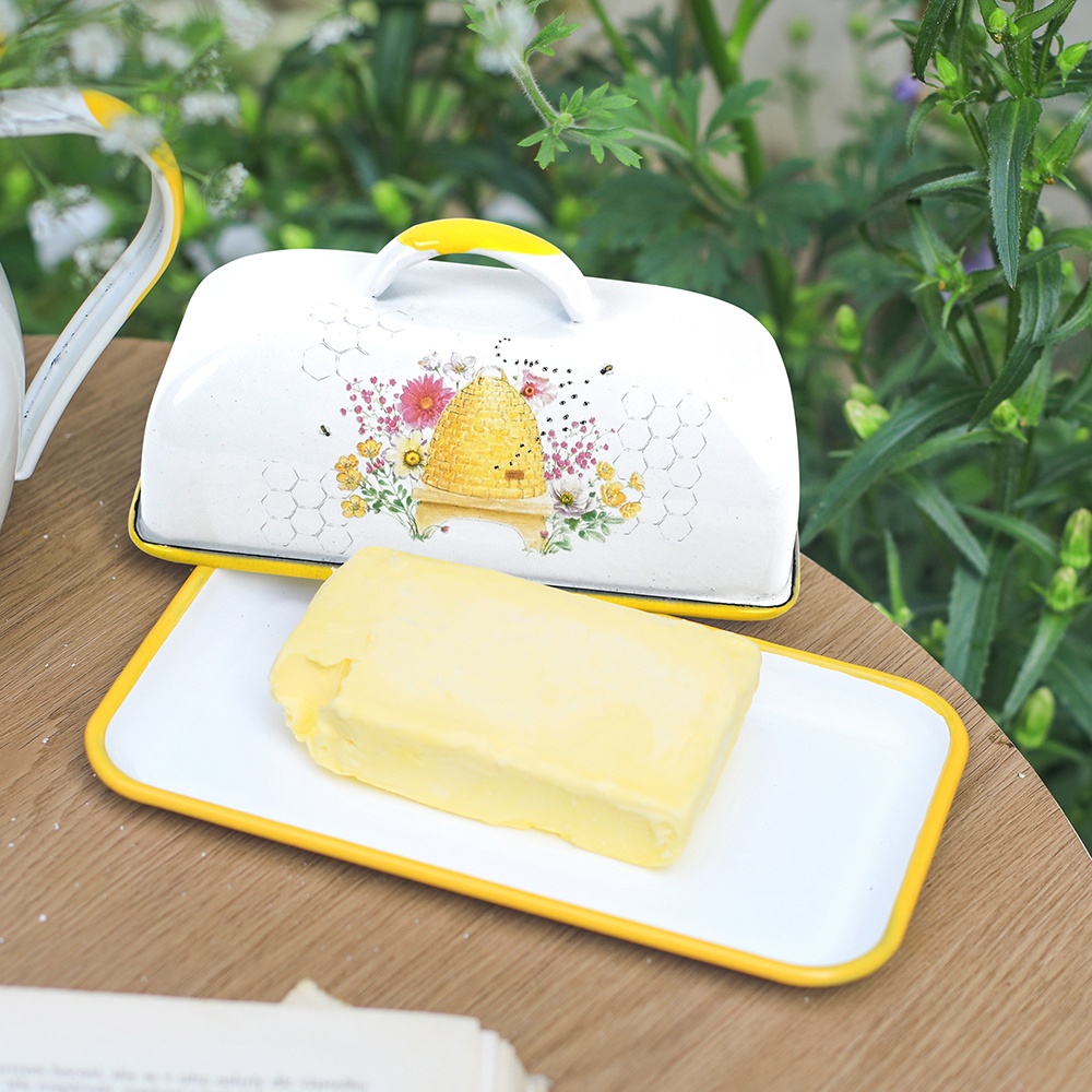 Menschy Enamel Butter Dish Che - Kitchen Baking Tray Storage ulasan dan harga