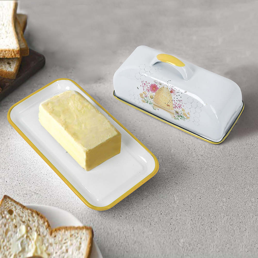 Menschy Enamel Butter Dish Che - Kitchen Baking Tray Storage ulasan dan harga