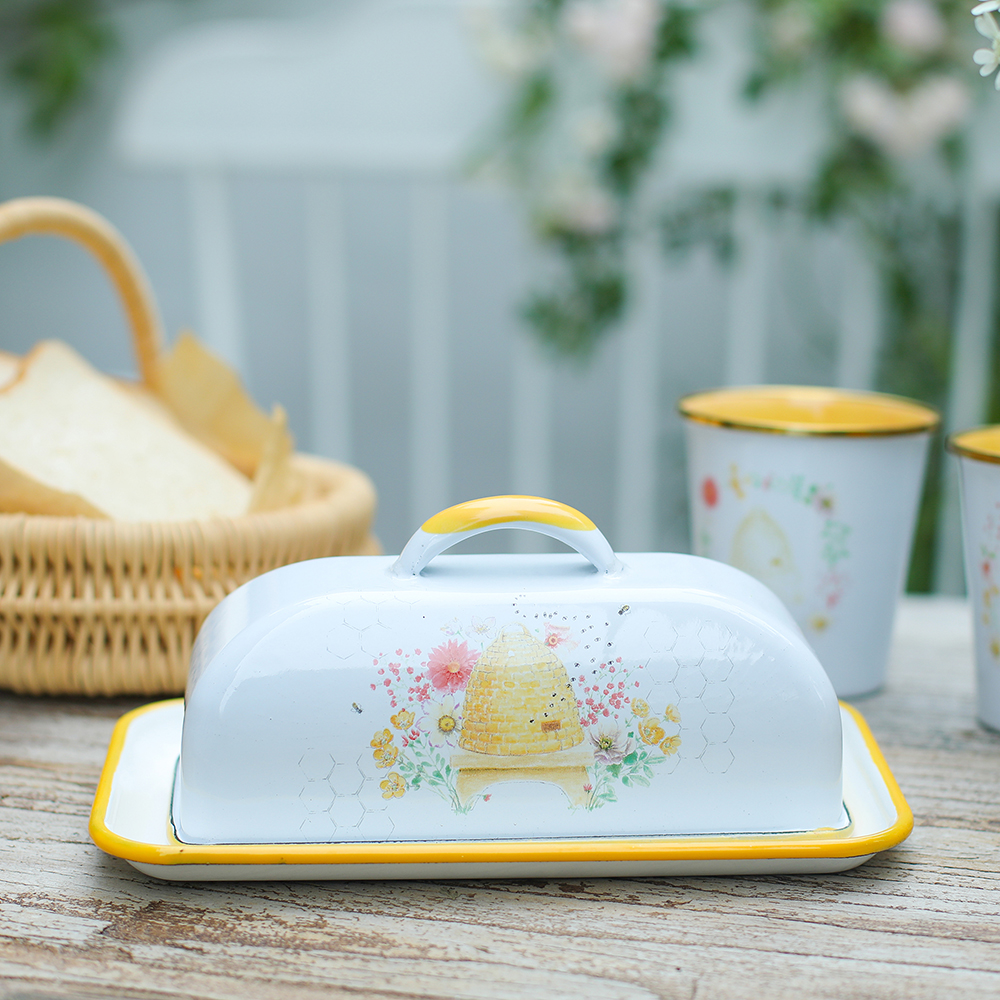 Menschy Enamel Butter Dish Che - Kitchen Baking Tray Storage ulasan dan harga