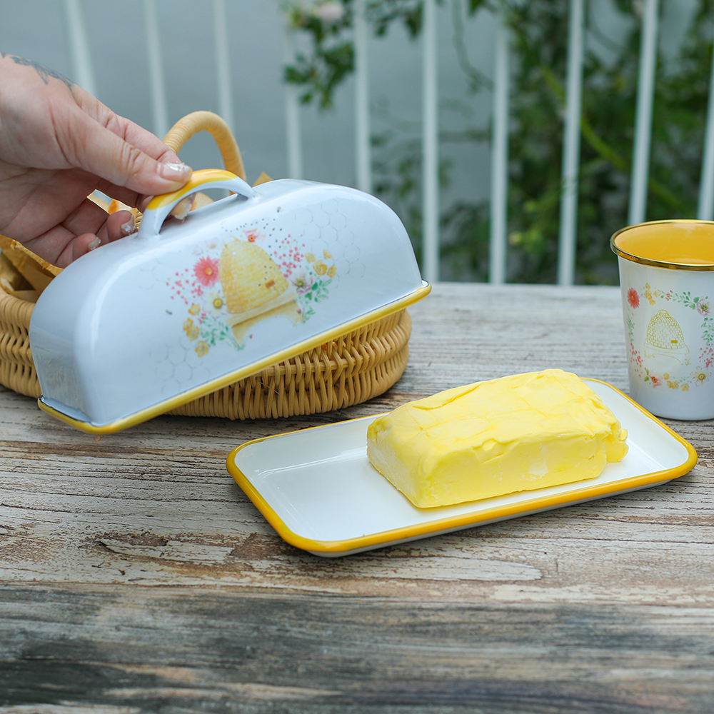 Menschy Enamel Butter Dish Che - Kitchen Baking Tray Storage ulasan dan harga