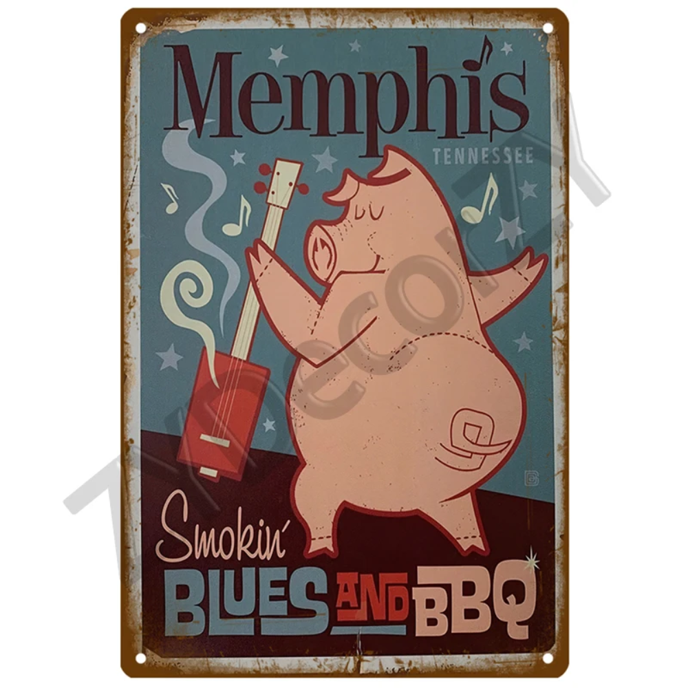 Retro BBQ Sign - Vintage Wall  - Kitchen Queen ulasan dan harga
